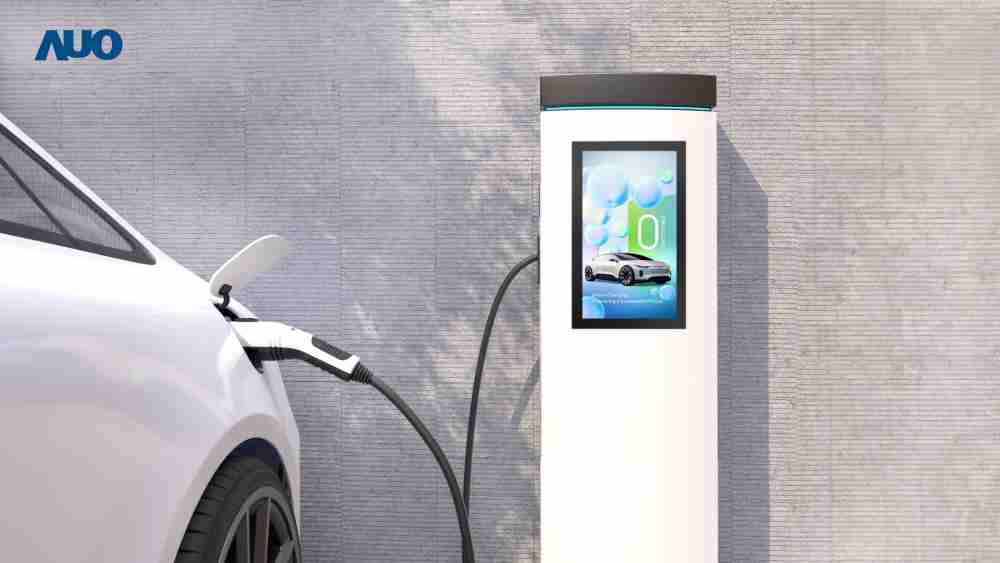 友達〝EVSE車用充電樁解決方案〞專為電動汽車充電樁設計，，，具有高亮度、、克服戶外艱難環境的耐溫、、、耐紫外線等特性，，，，並搭載散熱性及擴充性強的高效能工業電腦，，，，可實現人機互動訴求，，，，如資訊顯示、、、支付等應用